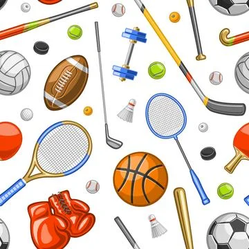 Vector Sports Seamless Pattern Illustrazione stock