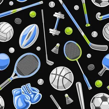 Vector Sports Seamless Pattern イラスト素材
