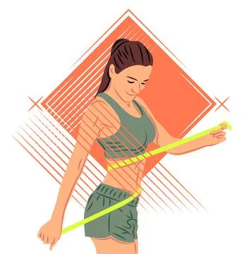 Vector sportswoman in shadow of sharp lines style Stock Illustration