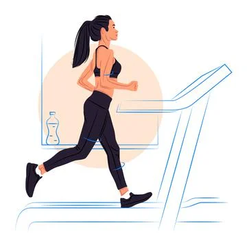 Vector sportswoman in shadow of sharp lines style Stock Illustration