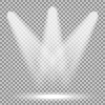 Vector spotlight. Bright light beam. Transparent realistic effect. Stage Stock Illustration