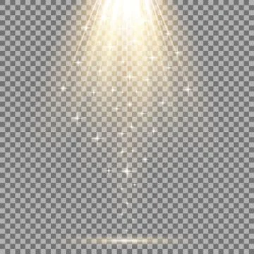 Vector spotlight effect with sequins, gold color Stock Illustration