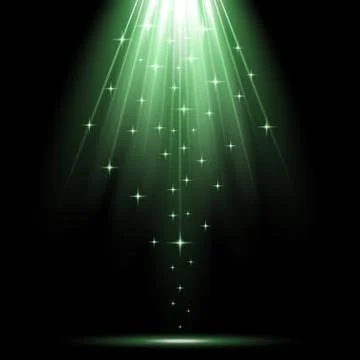 Vector spotlight effect with sequins, green color Stock Illustration
