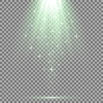 Vector spotlight effect with sequins, green color Stock Illustration
