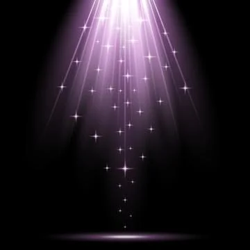 Vector spotlight effect with sequins, purple color Stock Illustration