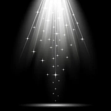 Vector spotlight effect with sequins, white color Stock Illustration