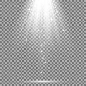 Vector spotlight effect with sequins, white color Stock Illustration