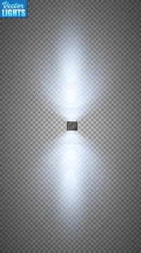Vector spotlight. Light effect. Bright lighting with spotlights. The searchlight 库存插图