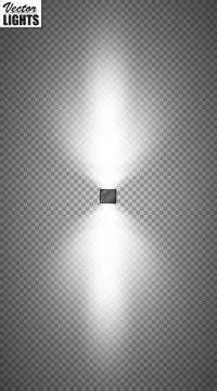 Vector spotlight. Light effect. Bright lighting with spotlights. The searchlight Illustrazione stock