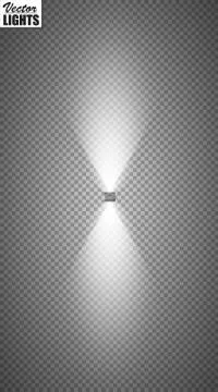Vector spotlight. Light effect. Bright lighting with spotlights. The searchlight Stock Illustration