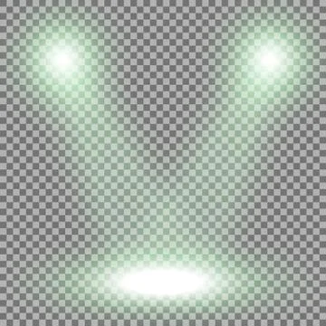 Vector spotlight, light effect, green color Stock Illustration