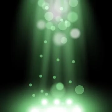 Vector spotlight. light effect with sparks, green color Stock Illustration