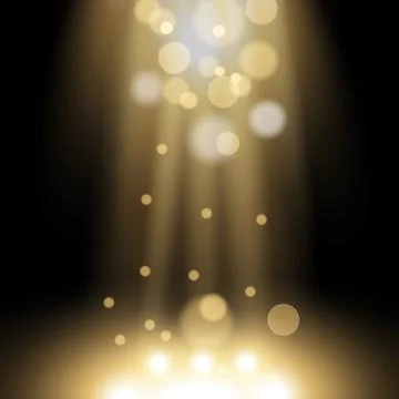 Vector spotlight. light effect with sparks, golden color Stock Illustration