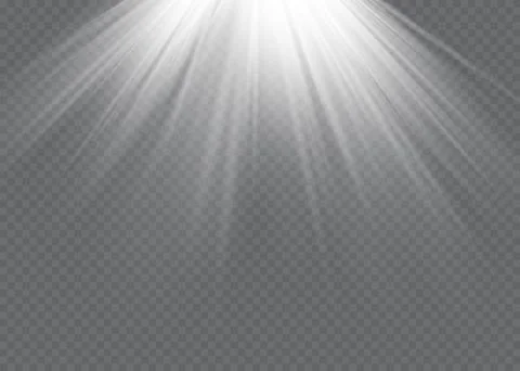Vector spotlight. Light effect. stellar rays and searchlight. Stock Illustration