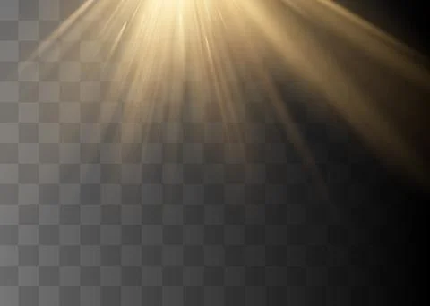 Vector spotlight. Light effect. stellar rays and searchlight. Stock Illustration