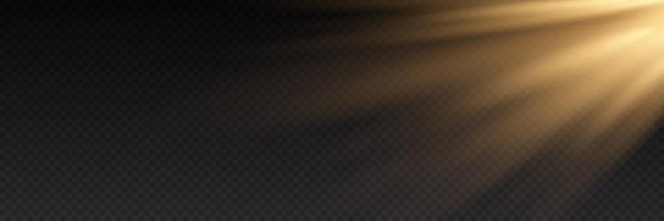 Vector spotlight. Light effect.Horizontal stellar rays and searchlight. Illustrazione stock