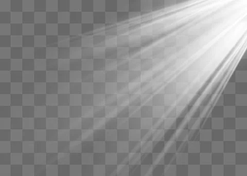 Vector spotlight. Light effect.Horizontal stellar rays and searchlight. Stock Illustration