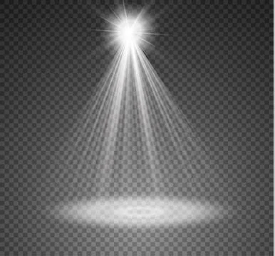 Vector spotlight. Light effectlight beam isolated on transparent background Illustrazione stock