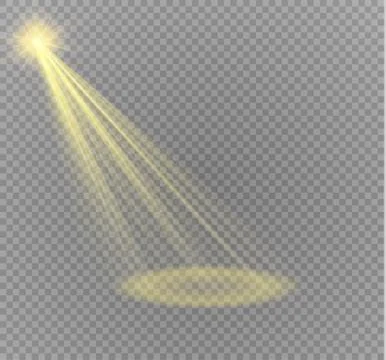 Vector spotlight. Light effectlight beam isolated on transparent background Stock Illustration