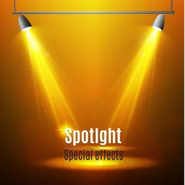 Vector spotlight. Light effect.Scene illumination, transparent effects on a Stock Illustration