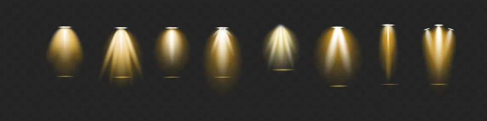Vector spotlight. Yellow color light effect. 스톡 일러스트