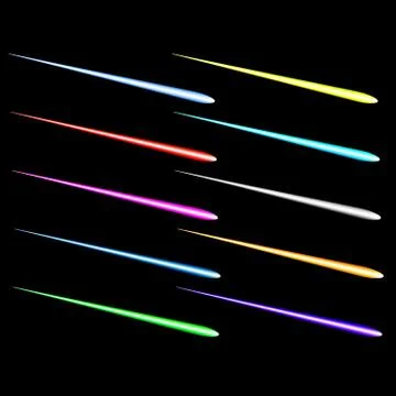 Vector Spotlights and neon Light Effects Set isolated on transparent and black Stock Illustration