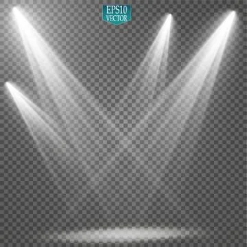 Vector Spotlights. Scene. Light Effects. Glow light effect Stock Illustration