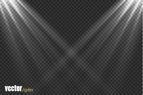 Vector Spotlights. Scene. Light Effects. Glow light effect Stock Illustration