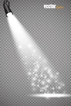 Vector Spotlights. Scene. Light Effects. Glow light effect Illustrazione stock