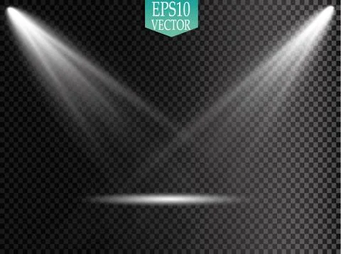 Vector Spotlights. Scene. Light Effects. Glow light effect Stock-Illustration