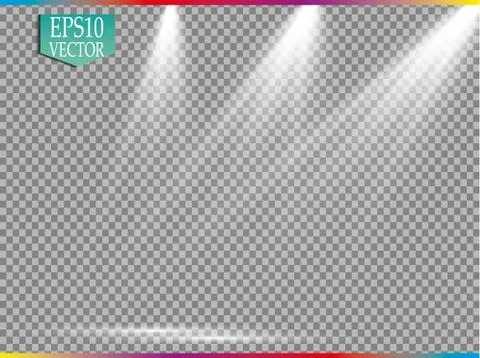 Vector Spotlights. Scene. Light Effects. Glow light effect Illustrazione stock