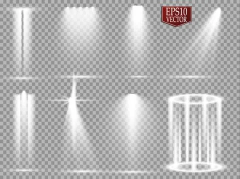 Vector Spotlights. Scene. Light Effects. Glow light effect Stock Illustration
