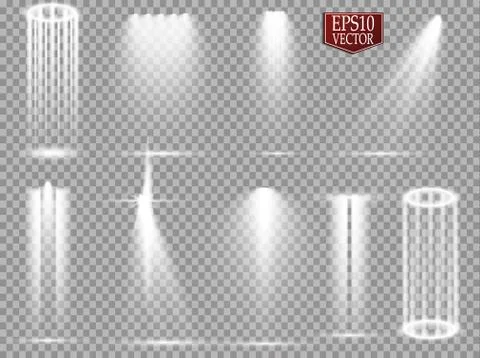 Vector Spotlights. Scene. Light Effects. Glow light effect Illustrazione stock