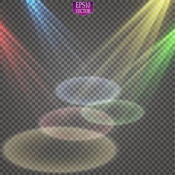 Vector Spotlights. Scene. Light Effects. Glow light effect Illustrazione stock