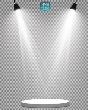 Vector Spotlights. Scene. Light Effects. Glow light effect Stock Illustration