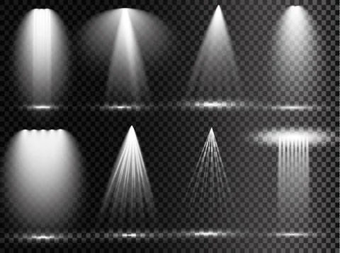 Vector Spotlights. Scene. Light Effects. Glow light effect Stock Illustration