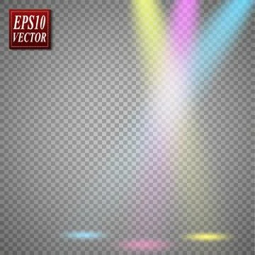 Vector Spotlights. Scene. Light Effects. Glow light effect Stock Illustration