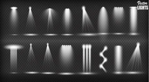 Vector Spotlights. Scene. Light Effects. Stock Illustration