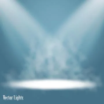 Vector Spotlights. Scene. Light Effects Podium. Light Stock Illustration