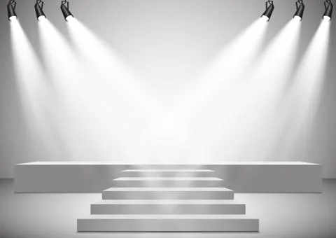 Vector Spotlights. Scene. Light Effects Podium. Light Stock-Illustration