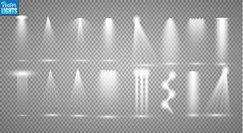 Vector Spotlights. Scene. Light Effects. Illustrazione stock