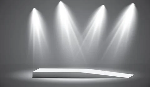 Vector Spotlights. Scene. Light Effects. Glow light effect. Vector illustration. Stockillustratie