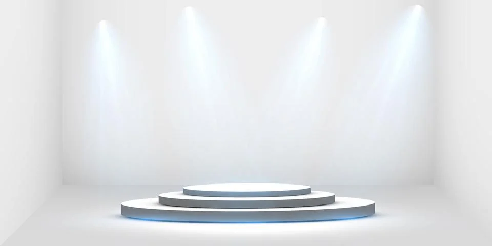 Vector Spotlights. Scene. Light Effects. Glow light effect. Vector illustration. イラスト素材