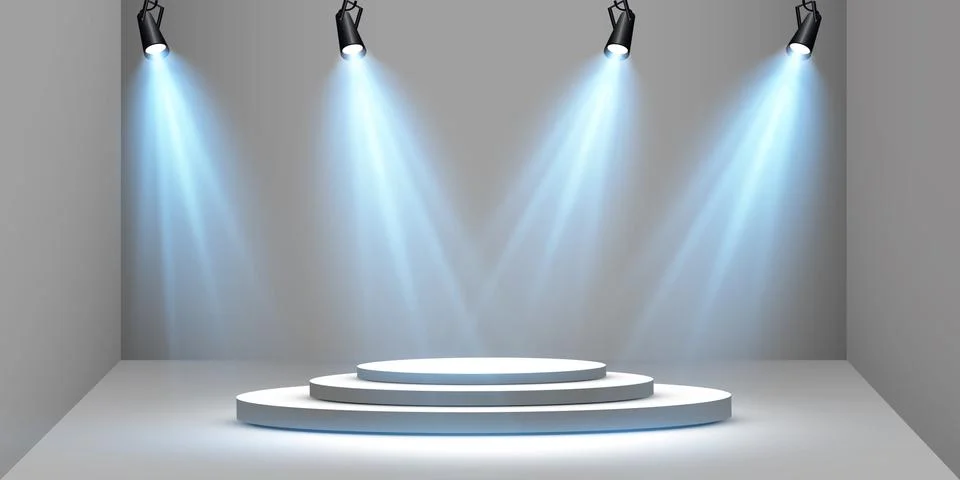 Vector Spotlights. Scene. Light Effects. Glow light effect. Vector illustration. イラスト素材