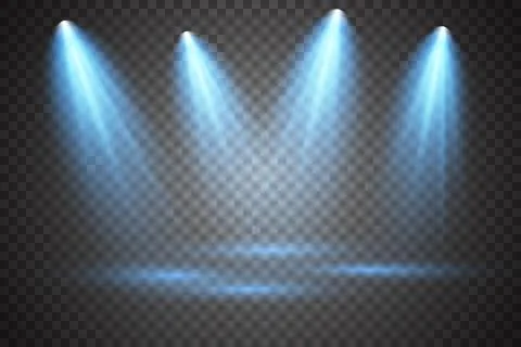 Vector Spotlights. Scene. Light Effects. Glow light effect. Vector illustration. Stockillustratie