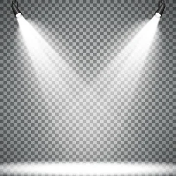 Vector Spotlights. Scene. Light Effects. Glow light effect Stock Illustration