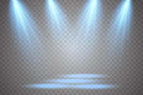 Vector Spotlights. Scene. Light Effects. Glow light effect. Vector illustration. Stock Illustration