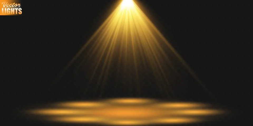 Vector Spotlights. Scene. Light Effects. Glow light effect. Vector illustration. Stockillustratie
