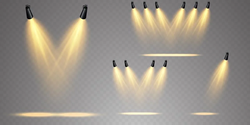 Vector Spotlights. Scene. Light Effects. Glow light effect. Vector illustration. Stockillustratie