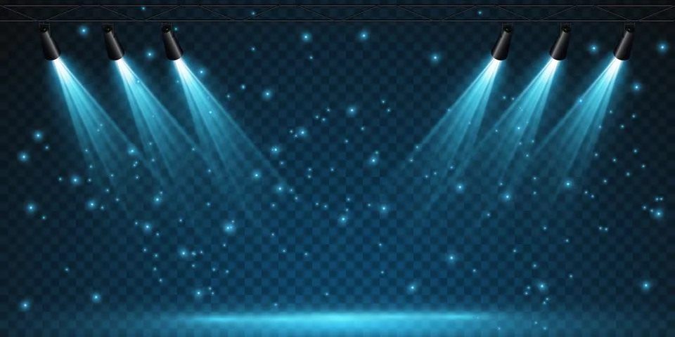 Vector Spotlights. Scene. Light Effects. Glow light effect. Vector illustration. Stock Illustration